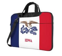 Pidgazdfgv Borsa per computer portatile con bandiera dello stato dell'Iowa, borsa per computer portatile, unisex, borsa a tracolla per la stagione scolastica, Nero , 15.6 inch