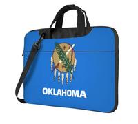 Pidgazdfgv Borsa per computer portatile con bandiera dell'Oklahoma, borsa per computer portatile, unisex, borsa a tracolla per la stagione scolastica, Nero , 14 inch