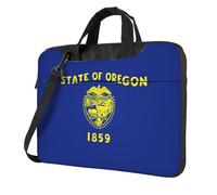 Pidgazdfgv Borsa per computer portatile con bandiera dell'Oregon, borsa per computer portatile, unisex, borsa a tracolla per la stagione scolastica, Nero , 15.6 inch