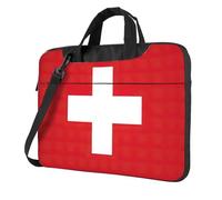 Pidgazdfgv Borsa per computer portatile con bandiera svizzera, borsa per computer portatile, unisex, borsa a tracolla per la stagione scolastica, Nero , 13 inch