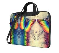 Pidgazdfgv Borsa per computer portatile con farfalla arcobaleno borsa per computer portatile unisex borsa a tracolla borsa messenger borsa per la scuola, Nero , 13 inch