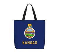 Pidgazdfgv Borsa per la spesa ecologica con bandiera del Kansas, borsa per la spesa, per scuola, lavoro, laptop, donna, ragazza, borsa per tutti i giorni