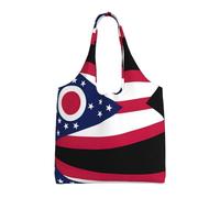 Pidgazdfgv Borsa tote in tela con bandiera dello Stato dell'Ohio borsa per la spesa riutilizzabile borsa per la spesa quotidiana borsa regalo viaggio infermiera insegnante