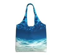 Pidgazdfgv Borsa tote in tela con vista sull'oceano subacqueo borsa riutilizzabile per la spesa borsa per la spesa quotidiana regalo viaggio infermiera insegnante