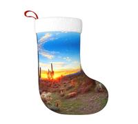 Pidgazdfgv Calze di Natale con cactus deserto tramonto calze di Natale ornamenti da appendere sacchetti regalo caramelle decorazioni natalizie