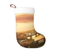 Pidgazdfgv Calze natalizie con vista al tramonto, ornamenti da appendere, sacchetti regalo per caramelle, decorazioni natalizie