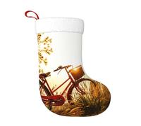 Pidgazdfgv Calze natalizie con vista rurale al tramonto, calze di Natale, ornamenti da appendere, sacchetti regalo per caramelle, decorazioni natalizie