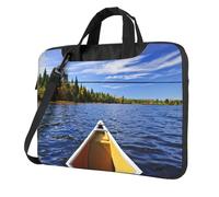 Pidgazdfgv Canoa Sul Lago Borsa per Laptop Business Computer Portatile Unisex Spalla Messenger Cartella Indietro Stagione Scuola, Nero , 15.6 inch