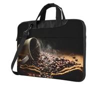 Pidgazdfgv Chicchi di caffè Borsa per computer portatile Business Computer portatile Unisex Spalla Messenger Cartella Back School Season, Nero , 13 inch