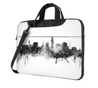 Pidgazdfgv City Skyline Borsa per computer portatile Business Computer portatile unisex borsa messenger a tracolla borsa per la stagione scolastica, Nero , 14 inch