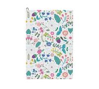 Pidgazdfgv Colorato Doodle Fiori Asciugamano Golf Club Clean Microfibra Tessuto Waffle Asciugamani Heavy Duty Moschettone Clip Regali