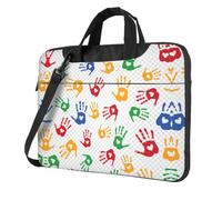 Pidgazdfgv Colorato Forma Della Mano Arcobaleno Del Computer Portatile Del Computer Portatile Del Computer Portatile Unisex Spalla Messenger Cartella Back, Nero , 14 inch