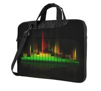 Pidgazdfgv Cool Music Sound Wave Laptop Bag Business Computer Portatile Unisex Spalla Messenger Cartella Indietro Scuola Stagione, Nero , 15.6 inch