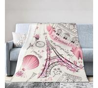 Pidgazdfgv Coperta in pile per divano con cane e Parigi, soffice e calda, versatile coperta per divano e letto per adulti