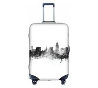 Pidgazdfgv Copertura per bagagli con skyline della città per valigia, copertura protettiva per valigia, adatta per bagagli da S a XL pollici, bianco, M