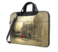 Pidgazdfgv Coppia In Love Walking Laptop Bag Business Computer Portatile Unisex Spalla Messenger Cartella Indietro Scuola Stagione, Nero , 13 inch