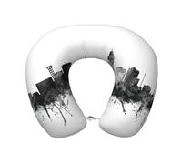 Pidgazdfgv Cuscino da viaggio in memory foam, lavabile in lavatrice, motivo: skyline della città