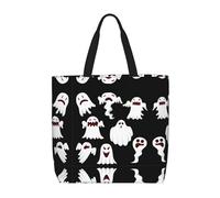 Pidgazdfgv Divertente borsa per la spesa con fantasma bianco, ecologica, borsa per la spesa, per scuola, lavoro, laptop, donna, ragazza, borsa per tutti i