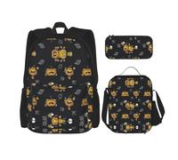 Pidgazdfgv Divertente zaino con decorazione di Halloween strega per bambini ragazzi ragazze Lunch Box scuola Bookbag Set secondario studente universitario regalo