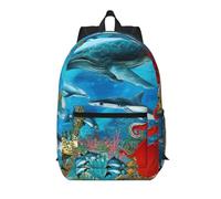 Pidgazdfgv Dolphins Sea Turtle Shark Octopus Coral Reef 17 Inch Laptop Backpack School Business Flight Approvato Weekend Bagagli Manica Donne Uomini