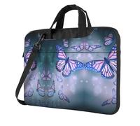 Pidgazdfgv Farfalle Borsa per computer portatile Business Computer Portatile Unisex Spalla Messenger Cartella Back School Season, Nero , 15.6 inch