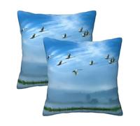 Pidgazdfgv Federa per cuscino con uccelli che volano via dal cielo, quadrata, per divano, camera da letto, decorazione estiva