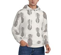 Pidgazdfgv Felpa con cappuccio da uomo in pile con ananas adorabile pullover casual con cappuccio a contrasto con coulisse e tasca Kaola, Nero , 4XL