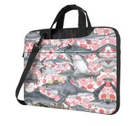 Pidgazdfgv Gatti Cavalcando Pesce Borsa Laptop Business Computer Portatile Unisex Spalla Messenger Cartella Back School Stagione, Nero , 14 inch