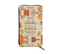 Pidgazdfgv Giorno del Ringraziamento Punmpkin Donne RFID Blocco Portafoglio In Pelle Zip Telefono Frizione Grande Capacità Signora Borsa Da Viaggio Regali