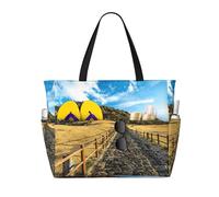 Pidgazdfgv Grande borsa da spiaggia con isola di Jeju, unisex, impermeabile, per piscina, vacanze, viaggi, sport, palestra, zaino