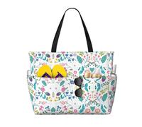Pidgazdfgv Grande colorato Doodle Fiori Beach Bag Donne Uomini Impermeabile Pool Bag Vacanze Viaggi Sport Bag Gym Sack Zaino