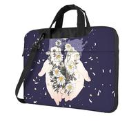 Pidgazdfgv Holding Flowers Borsa per computer portatile Business Computer portatile Unisex Spalla Messenger Cartella Back School Season, Nero , 13 inch