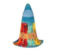 Pidgazdfgv Infradito colorate da spiaggia, mantello con cappuccio, per Halloween, bambini, travestimenti, feste in costume e cosplay