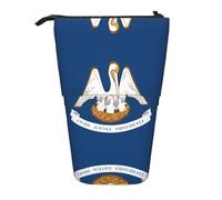 Pidgazdfgv Louisiana, astuccio portatile con bandiera dello Stato della Louisiana, per scuola, ufficio, bambini, studenti, adulti, ragazze, ragazzi, regalo per trucco
