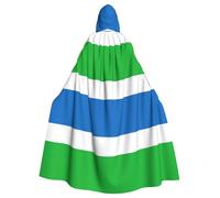 Pidgazdfgv Mantello con cappuccio con bandiera della Sierra Leone, mantello unisex per adulti, costume per cosplay, 147,3 cm, per Halloween e Natale