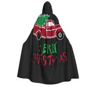 Pidgazdfgv Merry Christmas Red Car Adulto con Cappuccio Veste Mantello Cavaliere Fancy Cool Halloween Cos Costume Cape Lunghezza Mantello Con Cappuccio