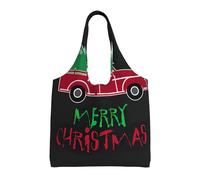 Pidgazdfgv Merry Christmas Red Car Canvas Tote Bag riutilizzabile per la spesa borsa della spesa quotidiana borsa regalo viaggio infermiera insegnante