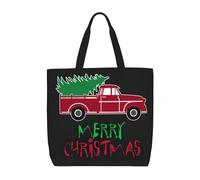 Pidgazdfgv Merry Christmas Red Car Shopping Bag Eco Friendly Shopping Bag School Work Laptop Women Girl Handbag Everyday