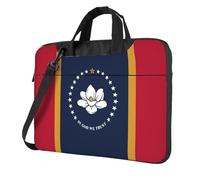 Pidgazdfgv Mississippi Bandiera dello Stato Borsa per Laptop Business Computer Portatile Unisex Spalla Messenger Cartella Indietro Stagione Scuola, Nero , 14 inch