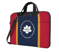 Pidgazdfgv Mississippi Bandiera dello Stato Borsa per Laptop Business Computer Portatile Unisex Spalla Messenger Cartella Indietro Stagione Scuola, Nero , 13 inch