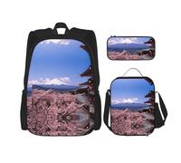 Pidgazdfgv Mount Fuji Giappone Zaino Bambino Ragazzi Ragazze Lunch Box Scuola Bookbag Set Secondaria Studente Studente Regalo