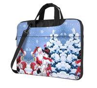 Pidgazdfgv Natale Babbo Natale pupazzo di neve borsa per computer portatile business computer portatile unisex spalla messenger valigetta ritorno scuola stagione, Nero , 14 inch