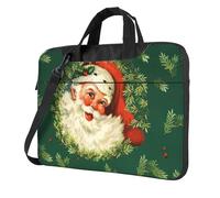 Pidgazdfgv Natale Vacanze di Babbo Natale Corona Borsa Laptop Business Computer Portatile Unisex Spalla Messenger Cartella Indietro Scuola Stagione, Nero , 13 inch