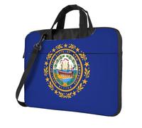 Pidgazdfgv New Hampshire Bandiera Dello Stato Borsa Laptop Business Computer Portatile Unisex Spalla Messenger Cartella Indietro Scuola Stagione, Nero , 14 inch