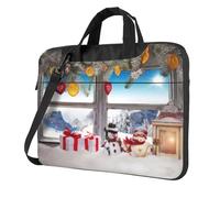 Pidgazdfgv Pupazzo di neve di Natale 1 borsa per computer portatile business computer portatile unisex spalla messenger valigetta ritorno stagione scolastica, Nero , 14 inch