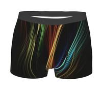 Pidgazdfgv Regalo di San Valentino Per Lui Linee Colorate Arte Mens Boxer Intimo Romantico Uomo Boxer Slip Comfort Morbido, Nero , L