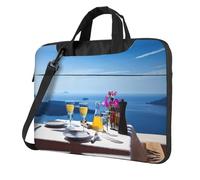 Pidgazdfgv Scenario di un tavolo sopra il mare borsa per computer portatile Business Computer portatile unisex borsa a tracolla borsa messenger borsa posteriore stagione scolastica, Nero , 14 inch