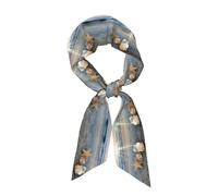 Pidgazdfgv Seashells On The Beach 119,1 cm seta di gelso sensazione sciarpa testa sciarpa donna moda collo raso sciarpe borsa sciarpe capelli