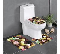 Pidgazdfgv Set di 3 tappetini da bagno color cioccolato, antiscivolo, a forma di U, per WC, vasca da bagno, doccia