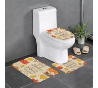 Pidgazdfgv Set di 3 tappetini da bagno Punmpkin per il giorno del Ringraziamento Set di 3 tappetini antiscivolo a forma di U per vasca da bagno doccia